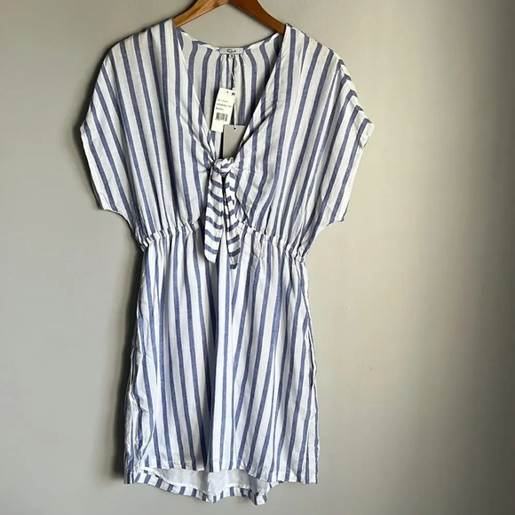 NEW Rails Charlotte Striped Tie-Front Dress - Picture 2 of 13